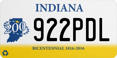 IN license plate 922PDL