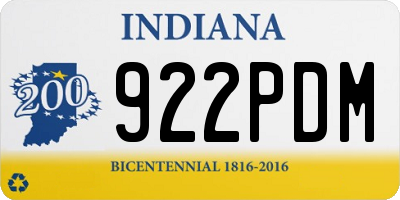 IN license plate 922PDM