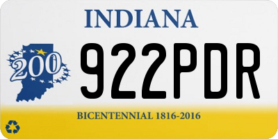 IN license plate 922PDR