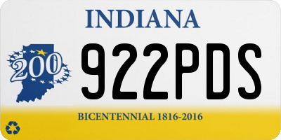 IN license plate 922PDS
