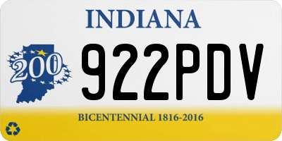 IN license plate 922PDV