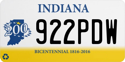 IN license plate 922PDW
