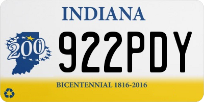 IN license plate 922PDY
