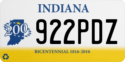 IN license plate 922PDZ
