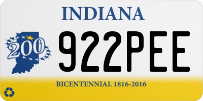 IN license plate 922PEE