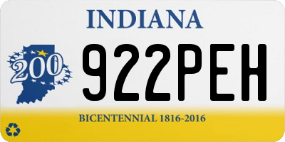IN license plate 922PEH