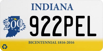 IN license plate 922PEL