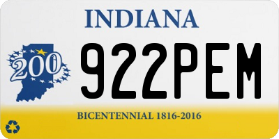 IN license plate 922PEM