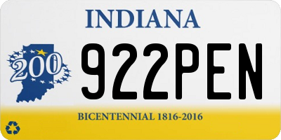 IN license plate 922PEN
