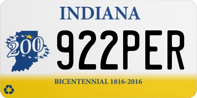 IN license plate 922PER