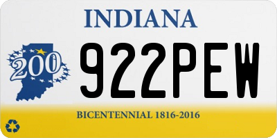 IN license plate 922PEW