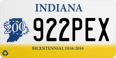 IN license plate 922PEX