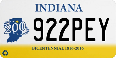 IN license plate 922PEY