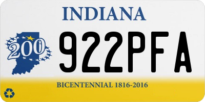 IN license plate 922PFA