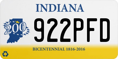 IN license plate 922PFD