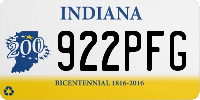 IN license plate 922PFG