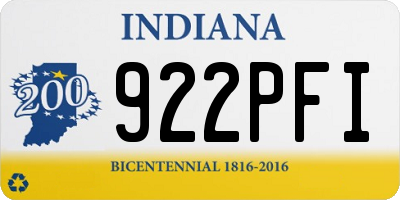 IN license plate 922PFI