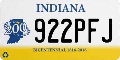 IN license plate 922PFJ