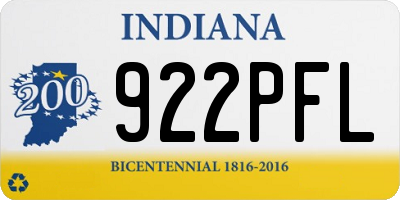 IN license plate 922PFL