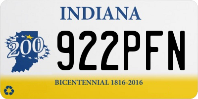 IN license plate 922PFN