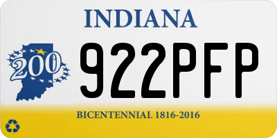 IN license plate 922PFP