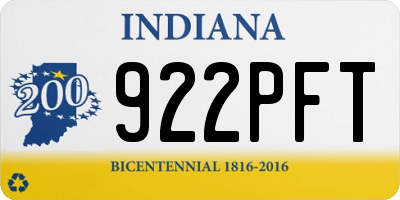 IN license plate 922PFT