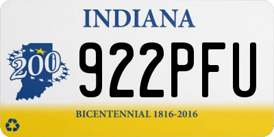IN license plate 922PFU