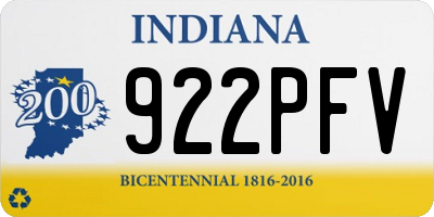 IN license plate 922PFV