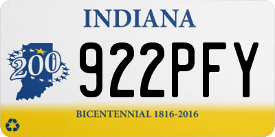 IN license plate 922PFY