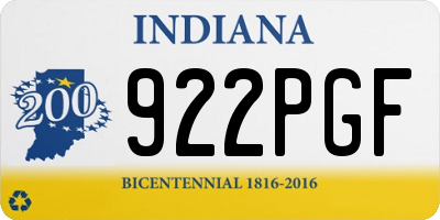 IN license plate 922PGF