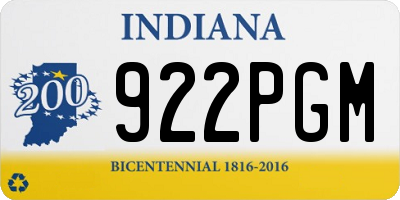 IN license plate 922PGM