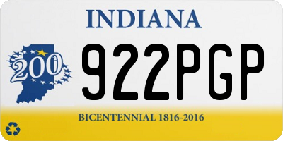 IN license plate 922PGP