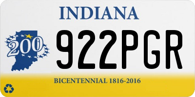 IN license plate 922PGR
