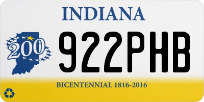 IN license plate 922PHB