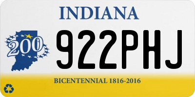 IN license plate 922PHJ