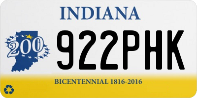 IN license plate 922PHK