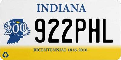 IN license plate 922PHL