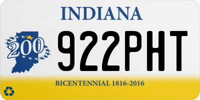 IN license plate 922PHT