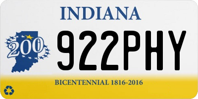 IN license plate 922PHY