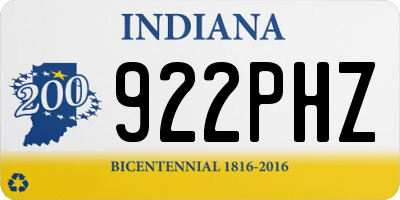 IN license plate 922PHZ