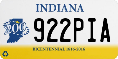 IN license plate 922PIA