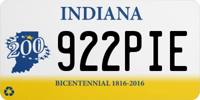 IN license plate 922PIE