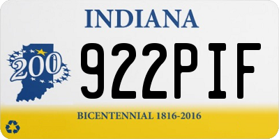IN license plate 922PIF