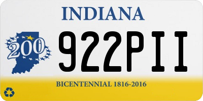 IN license plate 922PII