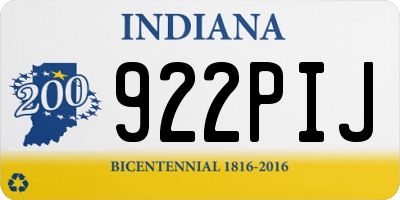 IN license plate 922PIJ