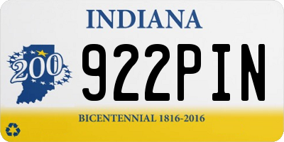 IN license plate 922PIN