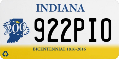 IN license plate 922PIO