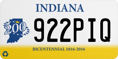 IN license plate 922PIQ