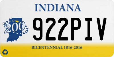 IN license plate 922PIV