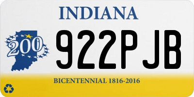 IN license plate 922PJB